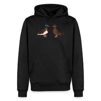 Enten - Männer Premium Bio Hoodie - Schwarz - Vorne - Nico (187cm)