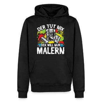 Maler Der Tut Nix Der Will Nur Malern - Männer Premium Bio Hoodie - Schwarz - Vorne - Nico (187cm)