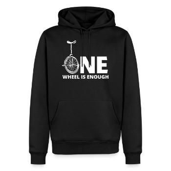 unicycling one wheel is enough - Men’s Premium Organic Hoodie - black - Front - Nico (187cm)
