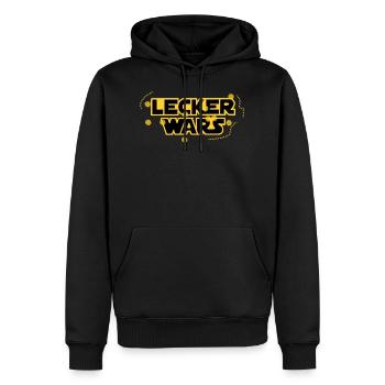 lecker wars - Männer Premium Bio Hoodie - Schwarz - Vorne - Nico (187cm)