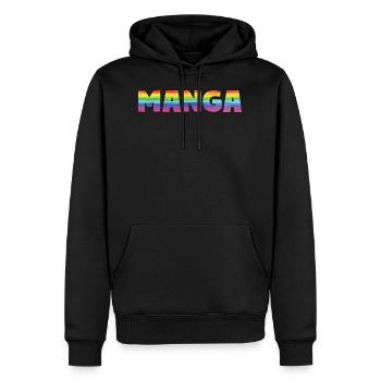 Manga Arc-en-ciel - Sweat à capuche Premium bio Homme - noir - Devant - Nico (187cm)
