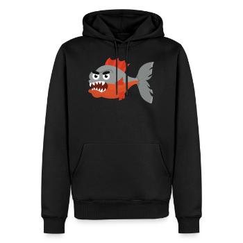 Piranha - Sweat à capuche Premium bio Homme - noir - Devant - Nico (187cm)