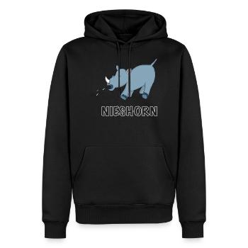Nieshorn - Männer Premium Bio Hoodie - Schwarz - Vorne - Nico (187cm)