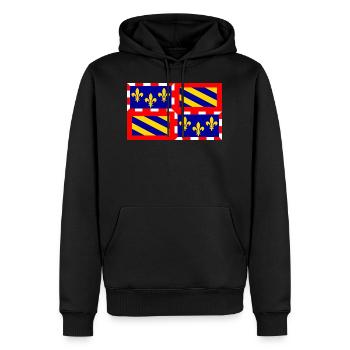 Blason Bourgogne - Sweat à capuche Premium bio Homme - noir - Devant - Nico (187cm)