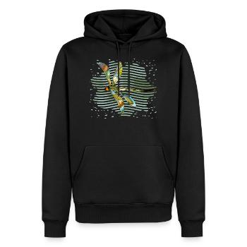 Libellule - Sweat à capuche Premium bio Homme - noir - Devant - Nico (187cm)