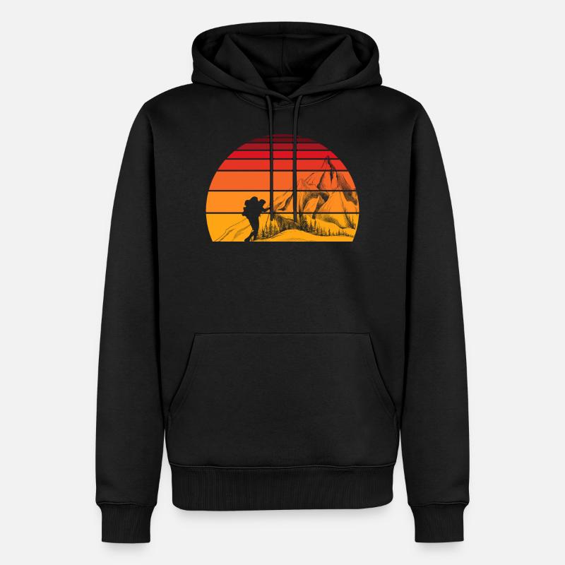 Berge - Männer Premium Bio Hoodie - Schwarz