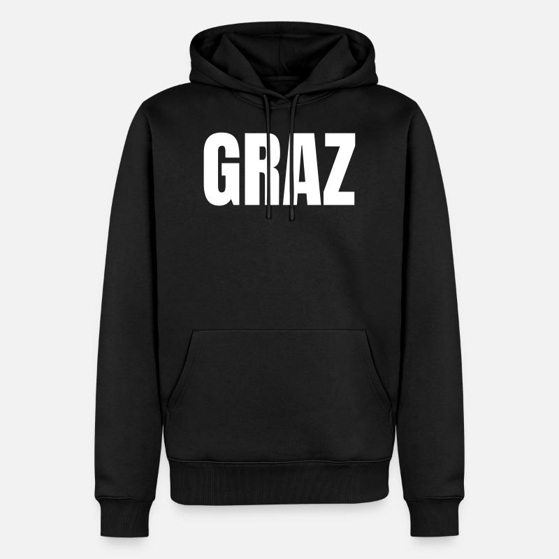 GRAZ - Sweat à capuche Premium bio Homme - noir