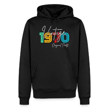 Vintage Jahrgang 1970 Geburtstag Geschenk - Männer Premium Bio Hoodie - Schwarz - Vorne - Nico (187cm)