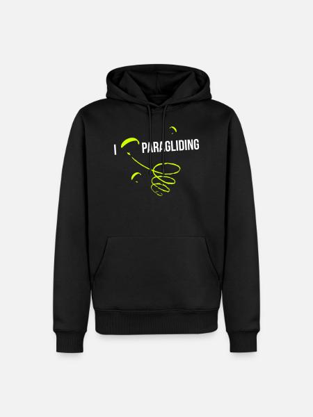 I LOVE PARAGLIDING GLEITSCHIRMFLIEGEN 2 - Männer Premium Bio Hoodie - Schwarz