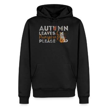 Autumn leaves and pumpkins please - Männer Premium Bio Hoodie - Schwarz - Vorne - Nico (187cm)