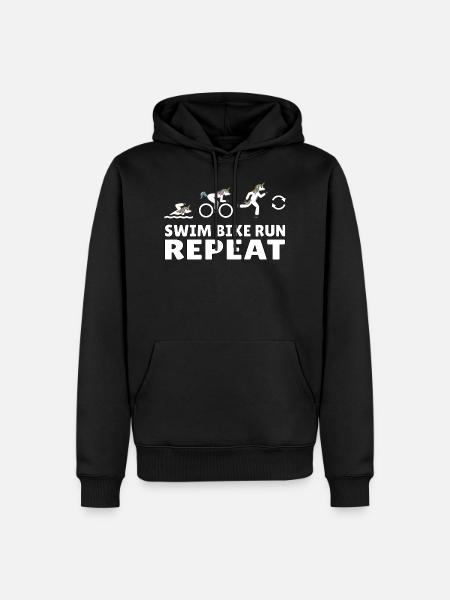 Licornes Triathlètes à la natation Vélo de course - Sweat à capuche Premium bio Homme - noir