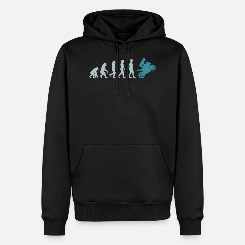 Evolution Motorrad fahren - Männer Premium Bio Hoodie - Schwarz