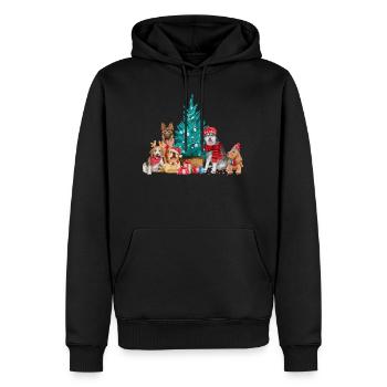 Merry Christmas Dogs - Männer Premium Bio Hoodie - Schwarz - Vorne - Nico (187cm)