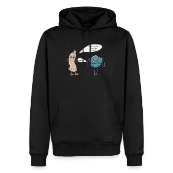 Kondom vs Mundschutz - Männer Premium Bio Hoodie - Schwarz - Vorne - Nico (187cm)