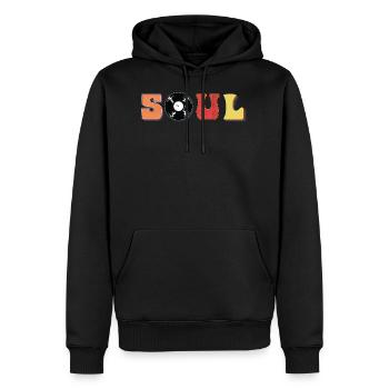 Soul Musik - Männer Premium Bio Hoodie - Schwarz - Vorne - Nico (187cm)