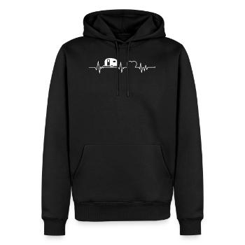 Fun Camping CAMPING ECG Caravan Motorhome - Men’s Premium Organic Hoodie - black - Front - Nico (187cm)