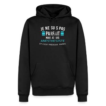 je ne suis pas parfait ANESTHESISTE - Sweat à capuche Premium bio Homme - noir - Devant - Nico (187cm)