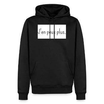 J'en peux plus. - Sweat à capuche Premium bio Homme - noir - Devant - Nico (187cm)