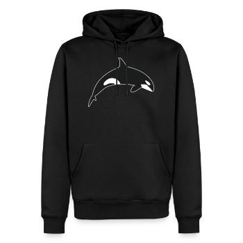 Épaulard Orque Épaulard - Sweat à capuche Premium bio Homme - noir - Devant - Nico (187cm)