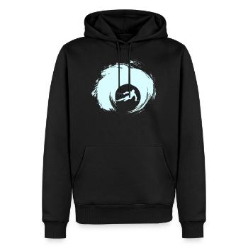 skier - Men’s Premium Organic Hoodie - black - Front - Nico (187cm)