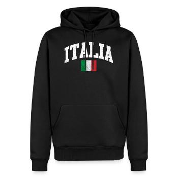 Vintage Italia - Sweat à capuche Premium bio Homme - noir - Devant - Nico (187cm)