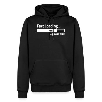 Furzen laden ... 76% Bitte warten Lustiges Geschenk - Männer Premium Bio Hoodie - Schwarz - Vorne - Nico (187cm)