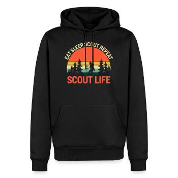 Essen Schlaf Scout wiederholen Scout Leben - Männer Premium Bio Hoodie - Schwarz - Vorne - Nico (187cm)