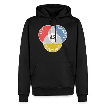 42 ist die Antwort für Leben, Universum und alles - Männer Premium Bio Hoodie - Schwarz - Vorne - Nico (187cm)