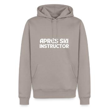 Aprés Ski - Männer Premium Bio Hoodie - Taupe - Vorne - Nico (187cm)