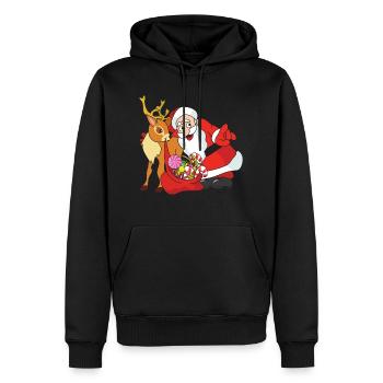 Weihnachten Rentier Weihnachtsmann Santa Claus - Männer Premium Bio Hoodie - Schwarz - Vorne - Nico (187cm)