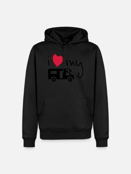 amo il mio camper. Amo il mio camper. Vacanza - Herre Premium økologisk hoodie - sort