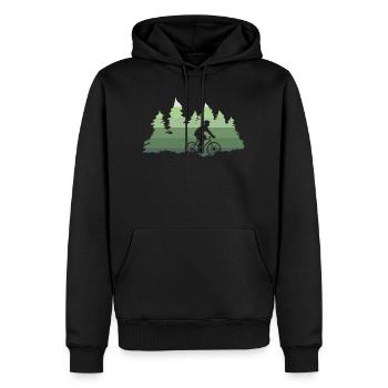 Cycliste Forêt Forêt Homme à vélo - Sweat à capuche Premium bio Homme - noir - Devant - Nico (187cm)
