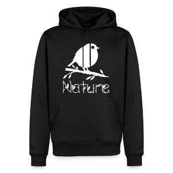 Nature is waking up (white) - Men’s Premium Organic Hoodie - black - Front - Nico (187cm)