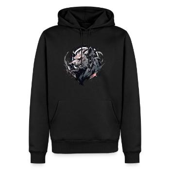 Mecha Tier Tiger Wolf Fuchs Cyborg Wildschwein - Männer Premium Bio Hoodie - Schwarz - Vorne - Nico (187cm)