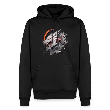 Mecha Tier Tiger Wolf Fuchs Drache Cyborg - Männer Premium Bio Hoodie - Schwarz - Vorne - Nico (187cm)