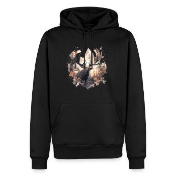 Elk deer nature Scandinavian forest - Men’s Premium Organic Hoodie - black - Front - Nico (187cm)