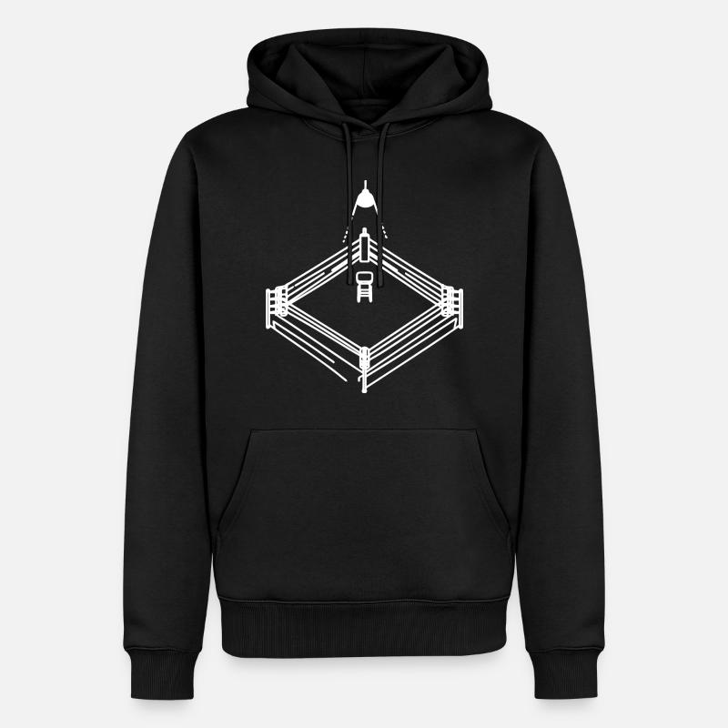 Dessin de ring de boxe - Sweat à capuche Premium bio Homme - noir