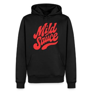 Script rétro de sauce sauvage - Sweat à capuche Premium bio Homme - noir - Devant - Nico (187cm)