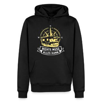 Nichts Muss Alles Kann Vanlife Camper - Männer Premium Bio Hoodie - Schwarz - Vorne - Nico (187cm)