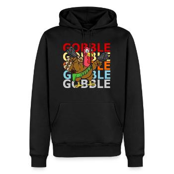 Retro Vintage Style Thanksgiving Truthahn Pute - Männer Premium Bio Hoodie - Schwarz - Vorne - Nico (187cm)