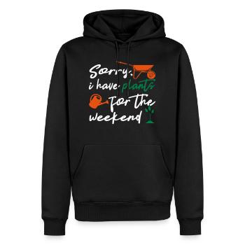 J'ai des plantes pour le week-end - Sweat à capuche Premium bio Homme - noir - Devant - Nico (187cm)