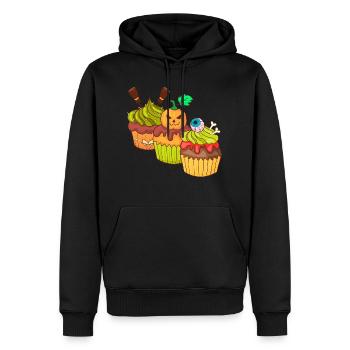 Gâteau au muffin Halloween - Sweat à capuche Premium bio Homme - noir - Devant - Nico (187cm)