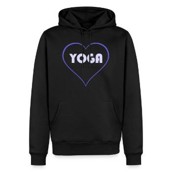 yoga - Sweat à capuche Premium bio Homme - noir - Devant - Nico (187cm)