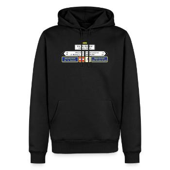 Col du Galibier Cycling Inspired Design - Men’s Premium Organic Hoodie - black - Front - Nico (187cm)
