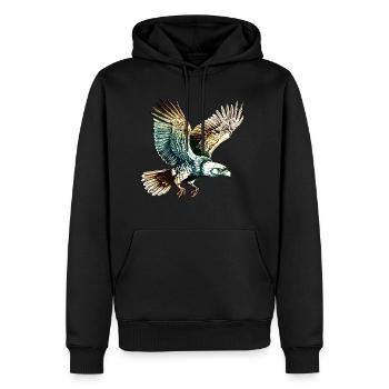 Flying Eagle - Men’s Premium Organic Hoodie - black - Front - Nico (187cm)