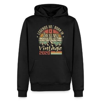 Die Legenden wurden im Januar 2020 - 2020 geboren - Männer Premium Bio Hoodie - Schwarz - Vorne - Nico (187cm)