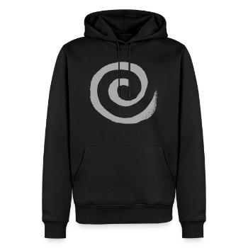 Spirale - Sweat à capuche Premium bio Homme - noir - Devant - Nico (187cm)