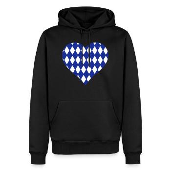 Drapeau Bayern en forme de coeur J'adore le cadeau de Bavière - Sweat à capuche Premium bio Homme - noir - Devant - Nico (187cm)