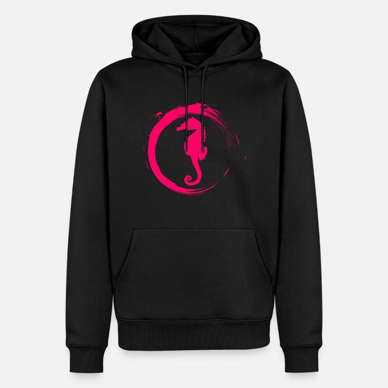 Seepferdchen - Männer Premium Bio Hoodie - Schwarz
