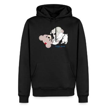 Happy Louis - BJJ - Sweat à capuche Premium bio Homme - noir - Devant - Nico (187cm)